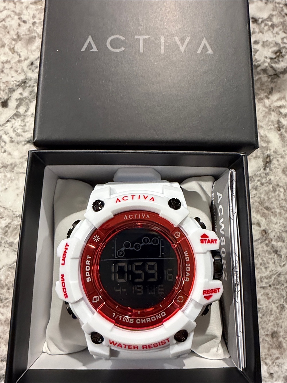 Activa X Invicta Digital Summit Unisex Watch 50mm White ACW8082-016 New w/Box